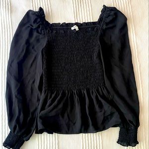 Black- long sleeve top.